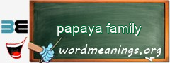 WordMeaning blackboard for papaya family